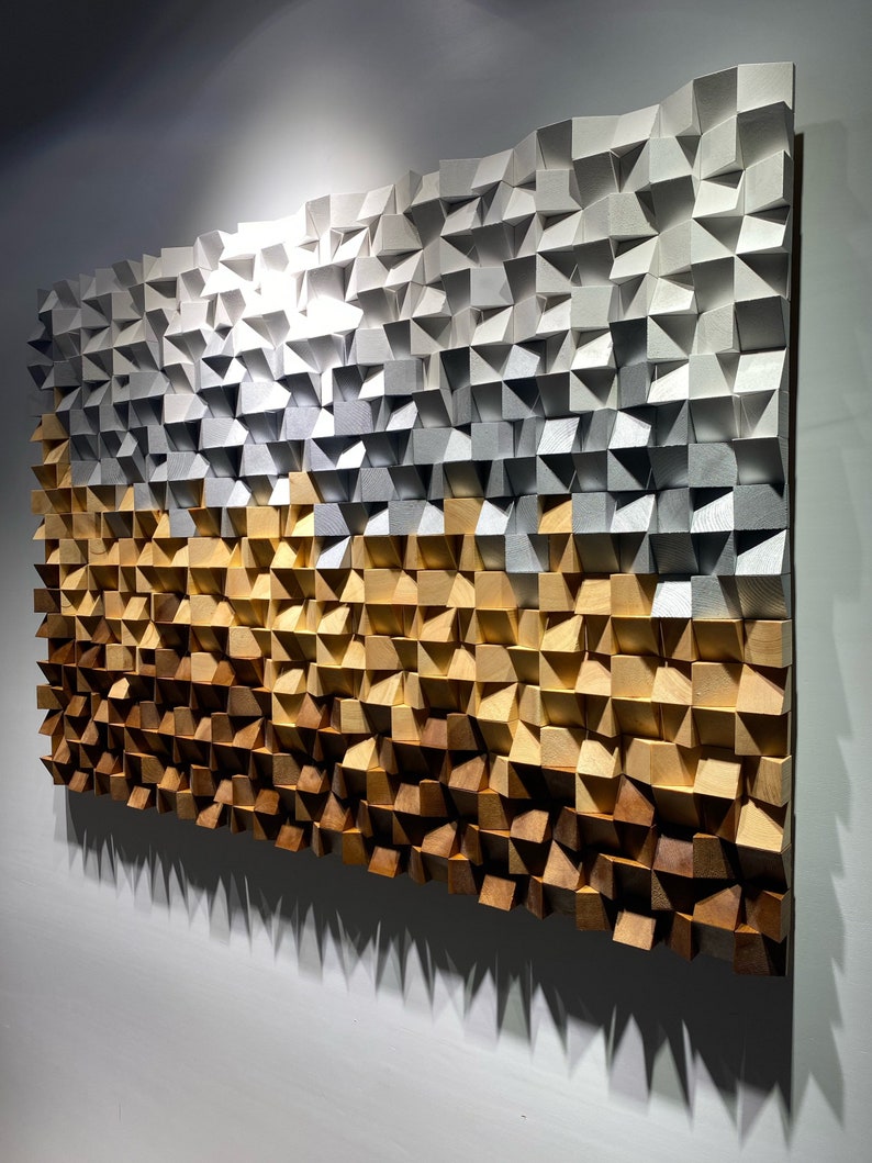 Acoustic Panel 3d Wood Wall Art Wooden Wall Decor Sound Etsy