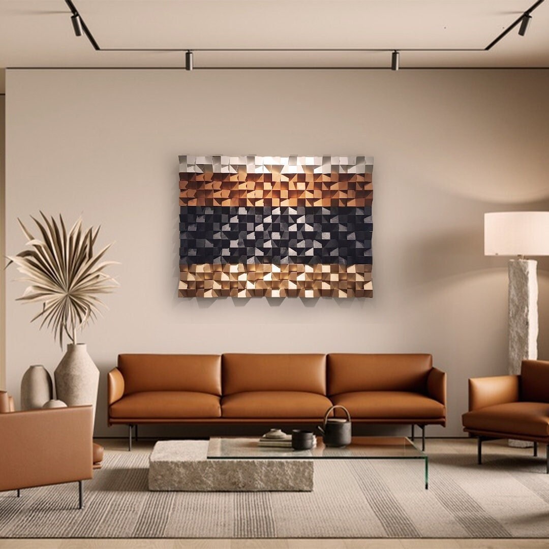 Textured Wall Mosaic Sculptures, Luxury Contemporary Eclectic Wall Art ...