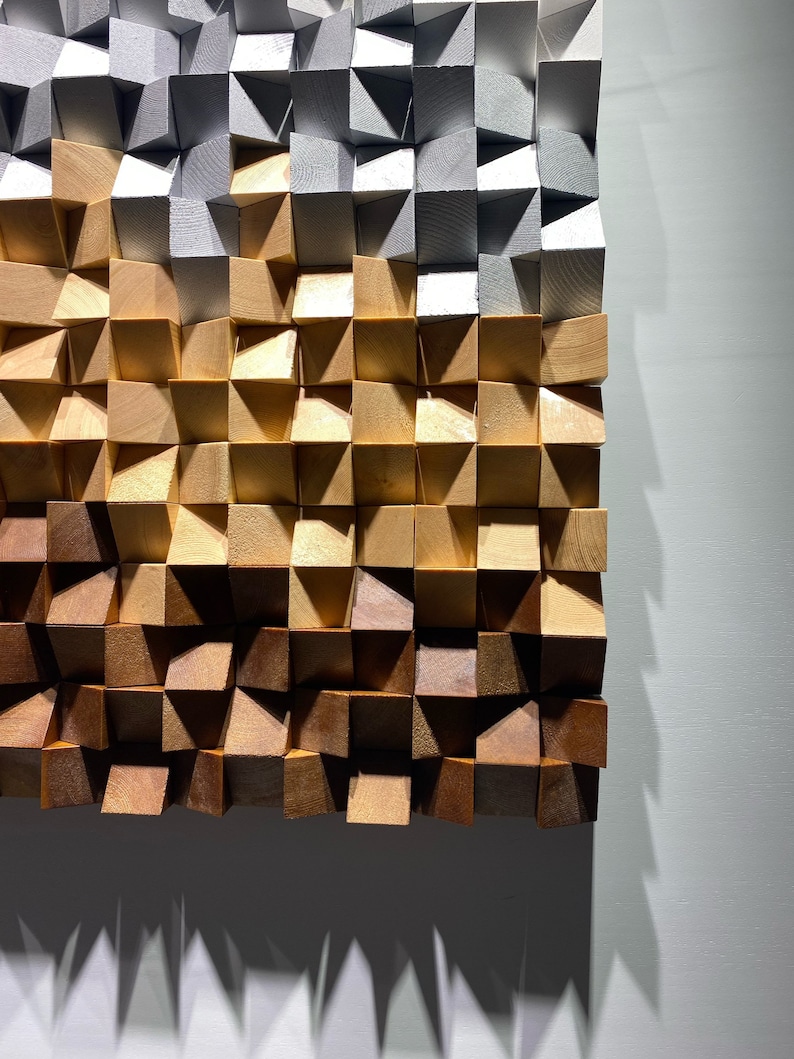 Acoustic Panel 3d Wood Wall Art Wooden Wall Decor Sound Etsy