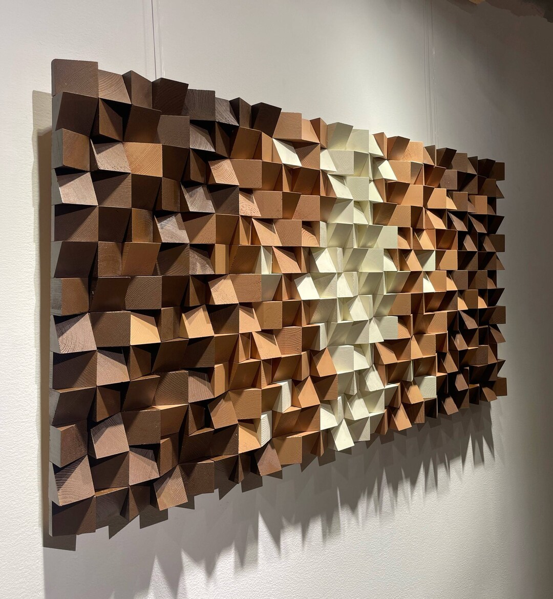 Brown Wall Panel, Wood Home Decor, Oversized Wall Art, Contemporary ...