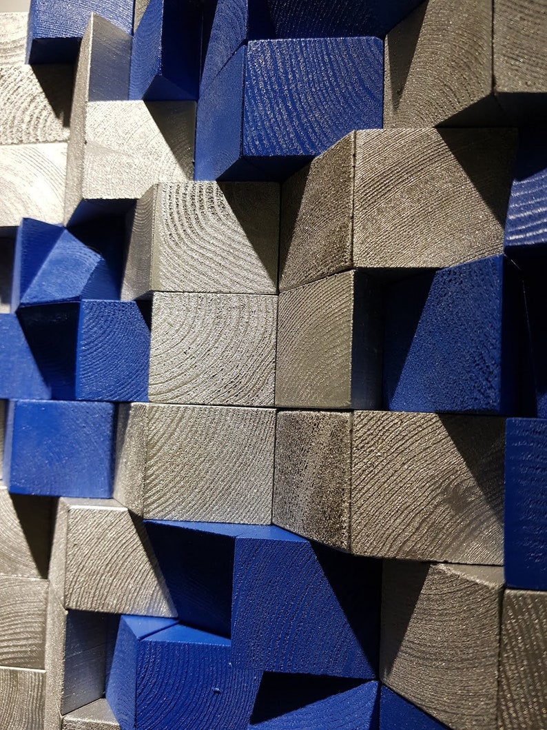 Large Geometric 3D Wall Art, Textured Wall Mosaic Sculptures