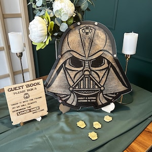 Star wedding guest book alternative Star sign our guest book Birthday guestbook Darth Vader inspired wedding sign