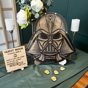 Star wedding guest book alternative Star sign our guest book Birthday guestbook Darth Vader inspired wedding sign