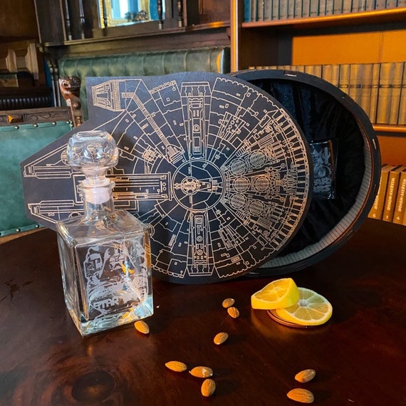 Millennium Falcon Whiskey Decanter Birthday Gift Christmas Whiskey Glasses  Gift for Him Millennium Falcon Fan Gift 