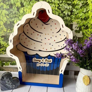 Custom card box for wedding, Money box, Birthday card box with slot, Wood card box, Cupcake shaped box, Acrylic card box, Sweet 16 card box