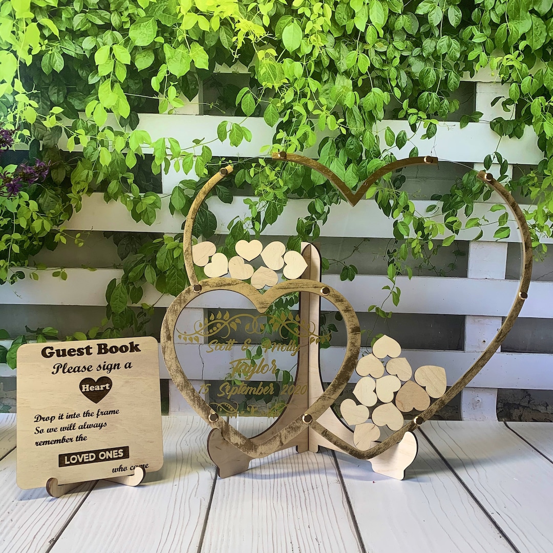 Acrylic Heart Shaped Wedding Guest Book Alternative,guest Book Hearts