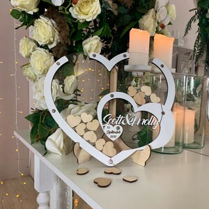 Acrylic heart shaped wedding guest book alternative,Guest book hearts,Guestbook sign,Heart drop top,Elegant wedding guestbook,Drop box heart