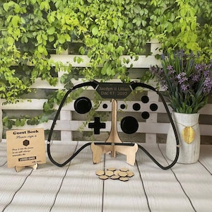 Xbox controller shaped guest book alternative Clear guestbook Birthday Xbox acrylic guestbook Xbox wedding guestbook