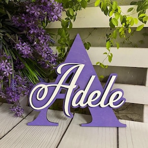 Signo de nombre de niño personalizado, signo de nombre de madera de la guardería, decoración de madera de la guardería, letras de la guardería de madera, letra de pared de madera del niño, letras de pared de los niños