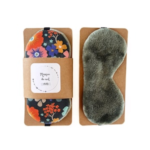Comfortable and soft adult eye mask, useful for sleep, travel, relaxation, yoga, relaxation, meditation, handmade in France