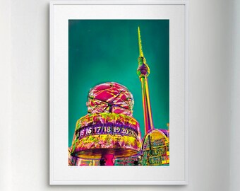 Berlin Alexander place, elegant city poster for home and office, your stylish wall art, you get real atelier-quality, no pseudo-art print
