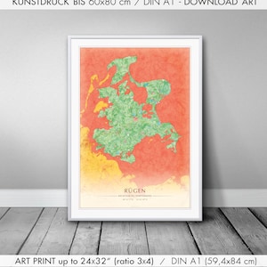 Rugen poster photo or art print up to 24x32" / DIN A1 as a download. Stylish decoration, perfect gift idea, wall art to print