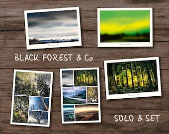 Postcards Black Forest - set or single card, Castles and valleys, modern and classical without Bollenhut, for greeting, vacation or decor