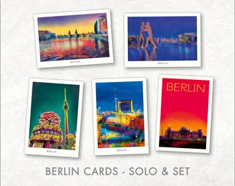 Berlin cards - single or sets, from Reichstag to Alexander place, high-quality cards with elegant haptic, postcard and decoration