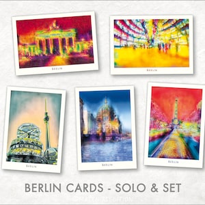 Berlin Einzelkarten & Sets, Brandenburger Tor bis Siegessäule, Postkarten in hochwertiger Ausführung, als Grußkarte und Dekoration