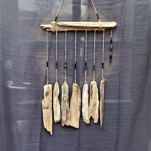 handmade sound and wind chime made of driftwood 61 cm No. 281