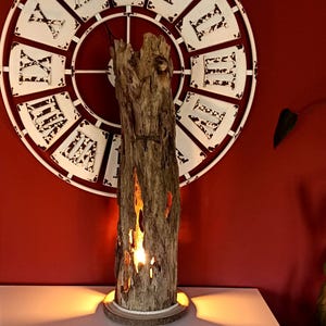 Unique table lamp made of exceptionally beautiful driftwood - table lamp floor lamp 74 cm including bulb in amber color