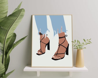 High Heels Illustration Wand Poster