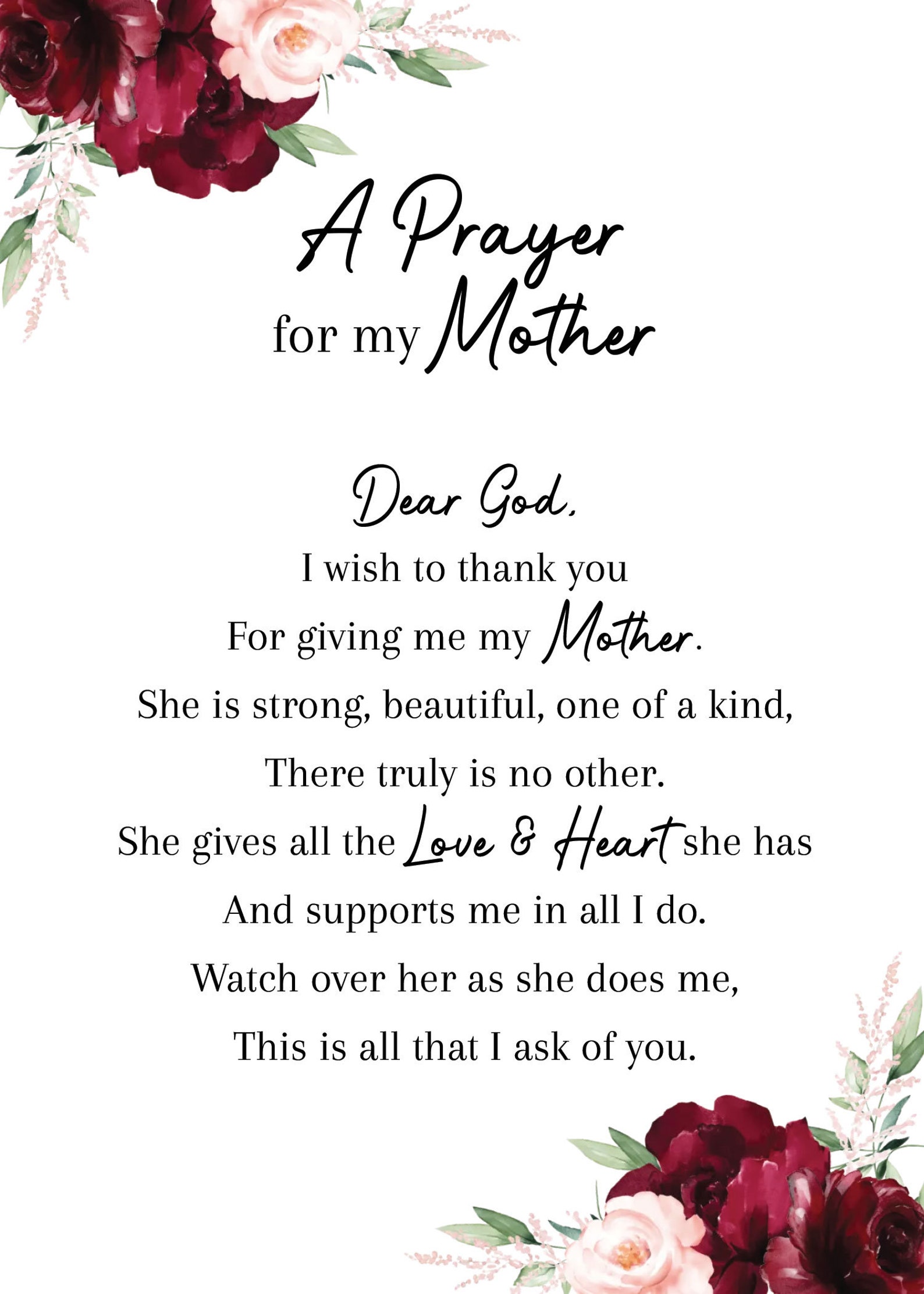 A Prayer for My Mother - Etsy