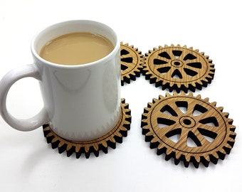 Gear Coasters - Set of 4 - Novelty coasters - Cog Coasters
