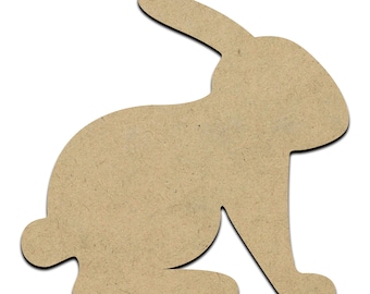 Rabbit Wood Cut Shape, Unfinished Wooden Laser Cut Shape, Blank Wood Shapes for Crafting, Embellishments