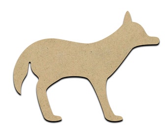 Coyote Wood Cut Shape, Unfinished Wooden Laser Cut Shape, Blank Wood Shapes for Crafting, Embellishments