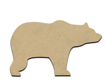 Bear Wood Cut Shape, Unfinished Wooden Laser Cut Shape, Blank Wood Shapes for Crafting, Embellishments
