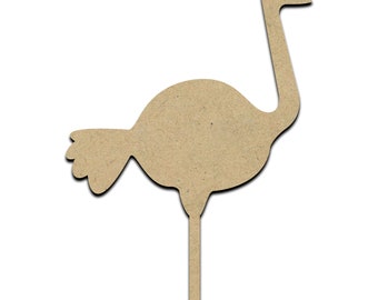 Ostrich Wood Cut Shape, Unfinished Wooden Laser Cut Shape, Blank Wood Shapes for Crafting, Embellishments