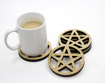 Pentacle Coasters - Set of 4 - Novelty coasters - Pentagram