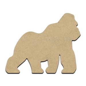 Gorilla Wood Cut Shape, Unfinished Wooden Laser Cut Shape, Blank Wood Shapes for Crafting, Embellishments