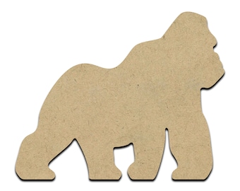 Gorilla Wood Cut Shape, Unfinished Wooden Laser Cut Shape, Blank Wood Shapes for Crafting, Embellishments