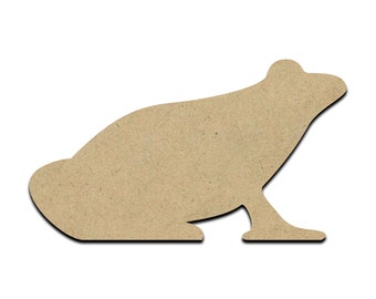 Frog Wood Cut Shape, Unfinished Wooden Laser Cut Shape, Blank Wood Shapes for Crafting, Embellishments