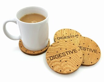 Digestive Coasters - Set of 4 - Novelty coasters - Biscuit