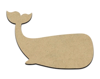 Whale Wood Cut Shape, Unfinished Wooden Laser Cut Shape, Blank Wood Shapes for Crafting, Embellishments