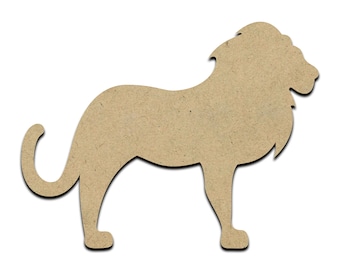 Lion Wood Cut Shape, Unfinished Wooden Laser Cut Shape, Blank Wood Shapes for Crafting, Embellishments