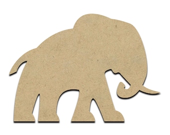 Elephant Wood Cut Shape, Unfinished Wooden Laser Cut Shape, Blank Wood Shapes for Crafting, Embellishments