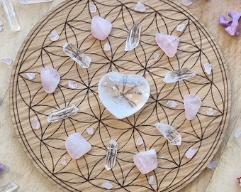 Flower of Life Crystal Energising, Crystal Charging, Cleansing Connecting Crystals