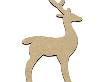Deer Wood Cut Shape, Unfinished Wooden Laser Cut Shape, Blank Wood Shapes for Crafting, Embellishments