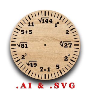 Math Clock Digital Cutting File