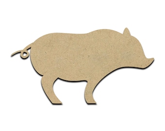 Pig Boar Wood Cut Shape, Unfinished Wooden Laser Cut Shape, Blank Wood Shapes for Crafting, Embellishments