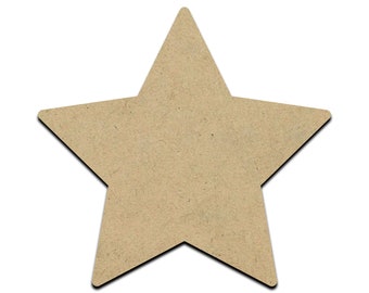 Star Wood Cut Shape, Unfinished Wooden Laser Cut Shape, Blank Wood Shapes for Crafting, Embellishments
