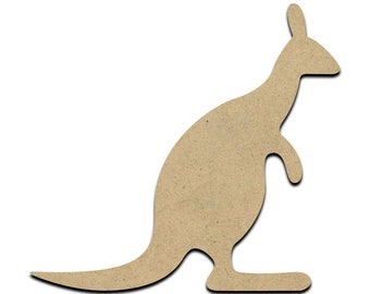 Kangaroo Wood Cut Shape, Unfinished Wooden Laser Cut Shape, Blank Wood Shapes for Crafting, Embellishments