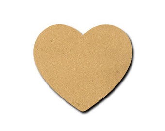 Heart Wood Cut Shape, Unfinished Wooden Laser Cut Shape, Blank Wood Shapes for Crafting, Embellishments