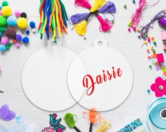 Acrylic Blank Christmas Bauble Decorations for Vinyl Transfer or Sublimation Print