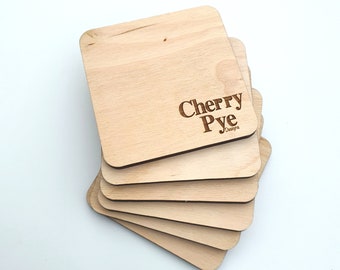 Set of 4 or 6 Blank Wooden Coasters 10 cm Square Round 5mm Laser Plywood For Craft DIY Decoupage Paint and Pyrography