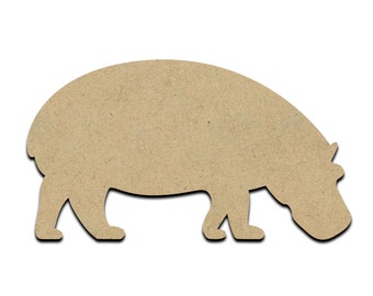 Hippo Wood Cut Shape, Unfinished Wooden Laser Cut Shape, Blank Wood Shapes for Crafting, Embellishments