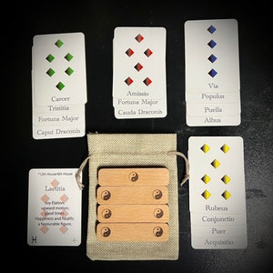 Cartes et bâtons d’entraînement à la géomancie - Bâtons de druide - Bâtons de divination - Lectures géomagnétiques