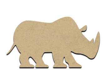 Rhino Wood Cut Shape, Unfinished Wooden Laser Cut Shape, Blank Wood Shapes for Crafting, Embellishments