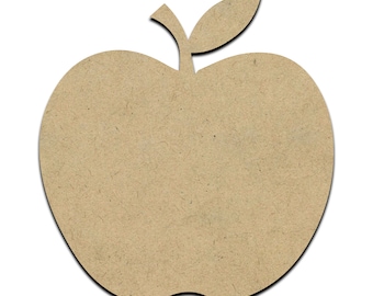 Apple Wood Cut Shape, Unfinished Wooden Laser Cut Shape, Blank Wood Shapes for Crafting, Embellishments