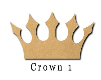 Crown Wood Cut Shape, Unfinished Wooden Laser Cut Shape, Blank Wood Shapes for Crafting, Embellishments